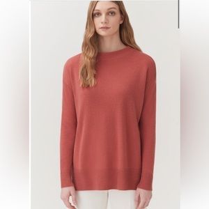 Cuyana Single-Origin Cashmere Funnel Neck Sweater Pink Passion Fruit Siz…